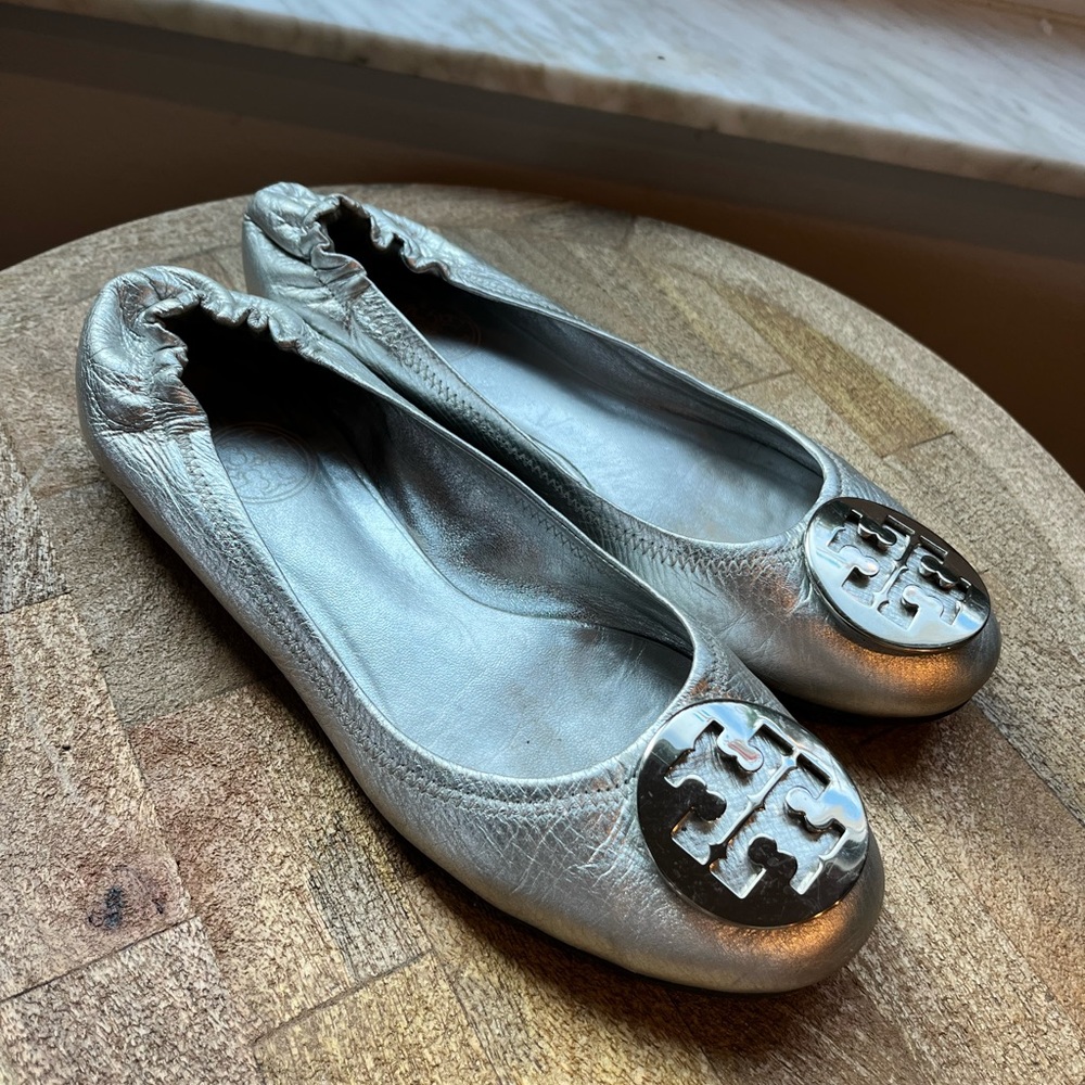 Tory Burch Silver Flats - Size 7
